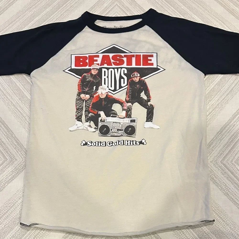 Rowdy Sprout Kids Beastie Boys Solid Gold Hits Raglan Short-sleeve Shirt Size 8